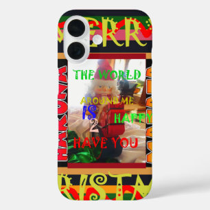 Die Welt um mich ist glücklich, dich farbig zu hab iPhone 16 Hülle