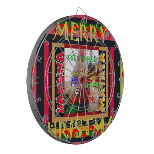 Die Welt um mich ist glücklich, dich farbig zu hab Dartscheibe (Vorderseite Links)