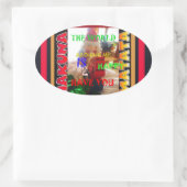 Die Welt um mich ist glücklich, dich farbig zu hab Ovaler Aufkleber (Tasche)