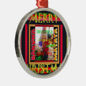 Die Welt um mich ist glücklich, dich farbig zu hab Silbernes Ornament (Rechts)