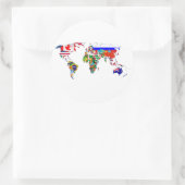 Die Welt unter Flaggen Runder Aufkleber (Tasche)
