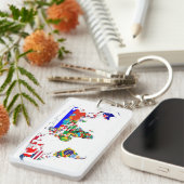 Die Welt unter Flaggen Schlüsselanhänger (Vorderseite rechts)