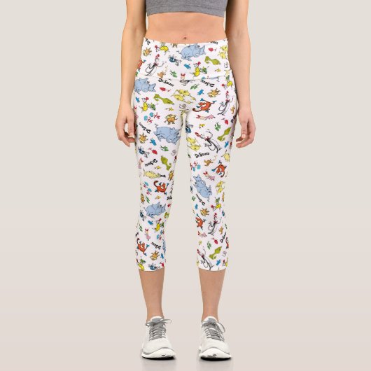 Die Welt von Dr. Seuss Pattern Capri Leggings (Vorderseite)