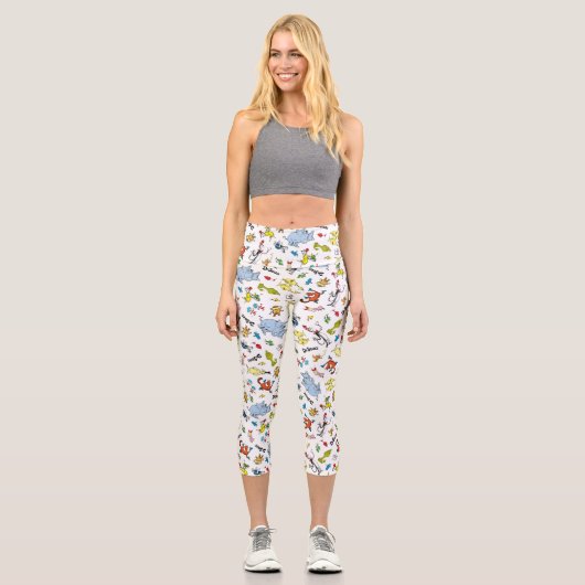 Die Welt von Dr. Seuss Pattern Capri Leggings (Vorderseite)