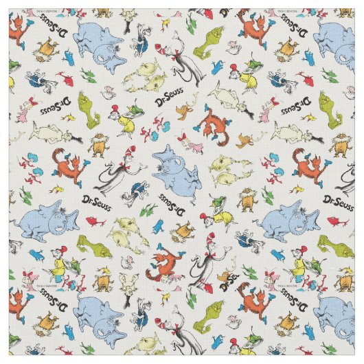 Die Welt von Dr. Seuss Pattern Stoff (Nahaufnahme)