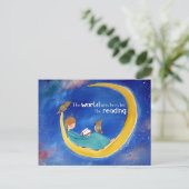 Die Welt war ihr für die Lesermädchen und -eisen Postkarte (Stehend Vorderseite)