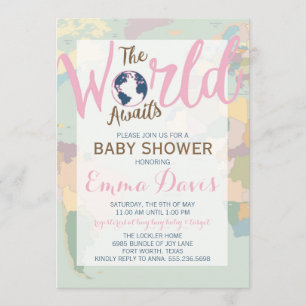 Die Welt wartet auf die Einladung der Babydusche, 