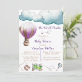 Die Welt wartet! Einladung der Babydusche (Stehend Vorderseite)