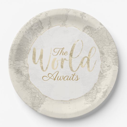 Die Welt wartet Pappteller (Vorderseite)