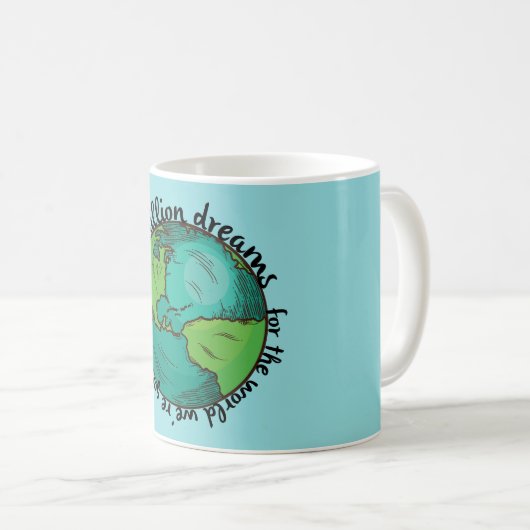 Die Welt werden wir machen Kaffeetasse (VorderseiteRechts)