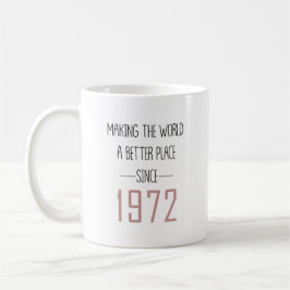 Die Welt zu einem besseren Ort machen 1972 Geburts Kaffeetasse