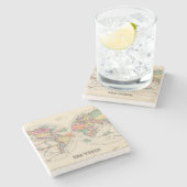 Die Weltatlaskarte mit Strom und Geschäftswinden Steinuntersetzer (Seitenansicht)