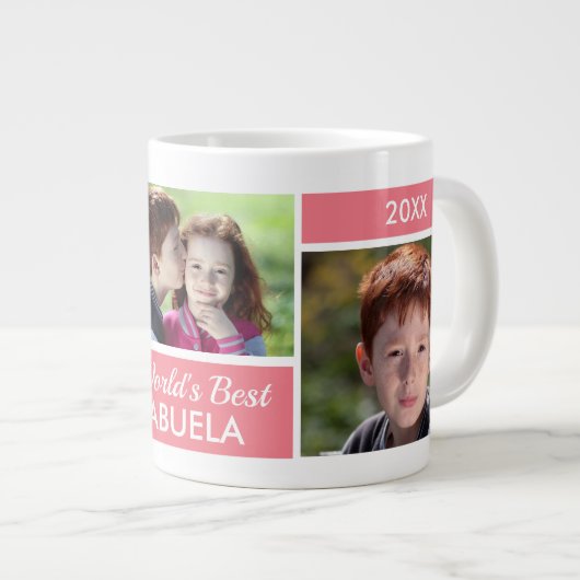 Die weltbeste Abuela Foto Collage Riesenkaffee-Tas Jumbo-Tasse (Vorderseite Rechts)