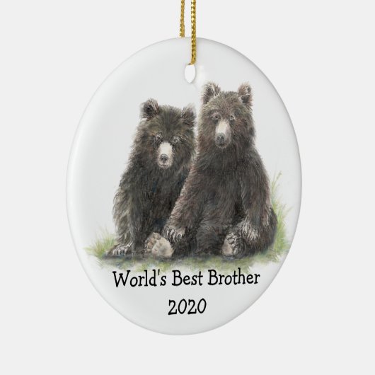 Die weltbeste Bruderfamilie mit Niedlichem Schwarz Keramik Ornament (Rechts)