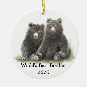 Die weltbeste Bruderfamilie mit Niedlichem Schwarz Keramik Ornament