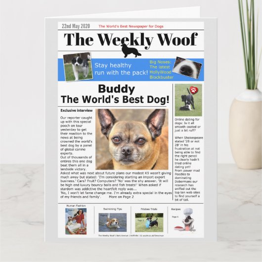 Die weltbeste Geburtstagskarte für Hunde Karte (Vorderseite)