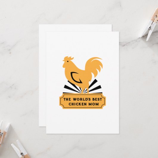 Die weltbeste Hühnermütter-Mama - Abendgeschenke Karte (Vorderseite/Rückseite Beispiel)