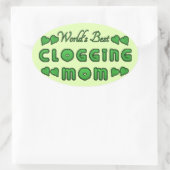 Die weltbeste Mama für Holzfäller grün Ovaler Aufkleber (Tasche)