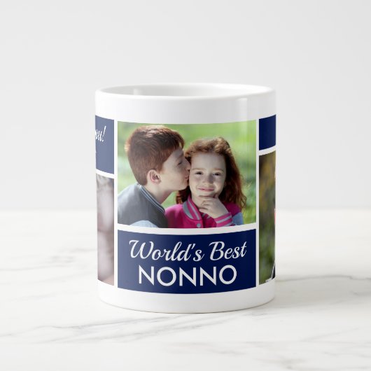 Die weltbeste Nonno Foto Collage Riesenkaffee-Tass Jumbo-Tasse (Vorderseite)
