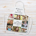 Die weltbeste Oma-Fotosammlung Schürze<br><div class="desc">Ein schönes Geschenk für die weltbeste Oma. Personalisieren Sie dieses Foto Collage Schürze mit acht Bildern von ihren Enkelkindern,  Kindern,  anderen Familienmitgliedern,  Haustieren,  etc. Passen Sie "World's Best Oma" an und ob sie "Abuela",  "Nana",  "Mommon" usw. genannt wird,  und fügen Sie die Namen ihrer Enkel als Signatur hinzu.</div>