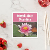 Die weltbeste Oma Vivid Pink Water Lily Blume Serviette (Beispiel)