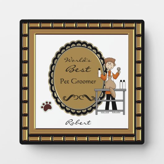 Die weltbeste Pet Groomer Male Plaque Fotoplatte (Vorderseite)
