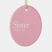 Die weltbeste Schwester definiert Girly Pink Keramik Ornament (Rechts)