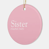 Die weltbeste Schwester definiert Girly Pink Keramik Ornament (Links)