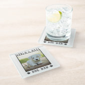 Die weltbeste Vater-Paw druckt Foto-Rahmen für Hau Glasuntersetzer (Schrägansicht)