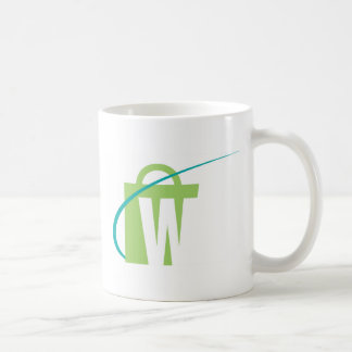 Die Welten am größten: Weiße "w-" Tasse