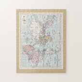 Die Welteuropäischen Kolonien 1908 - Antike Karte Puzzle (Vertikal)