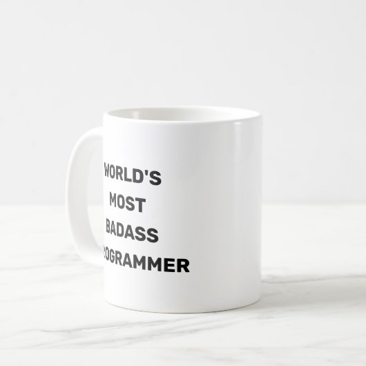 Die weltgrößte Badass-Programmer-Tasse Kaffeetasse (Vorderseite Links)