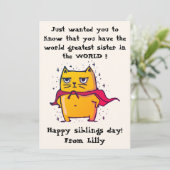 Die weltgrößte Schwester | Feierliche Begrüßung Karte (Stehend Vorderseite)