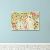 Die Weltkarte auf einen Blick - Weltflüge Leinwanddruck (Insitu (Holzboden))