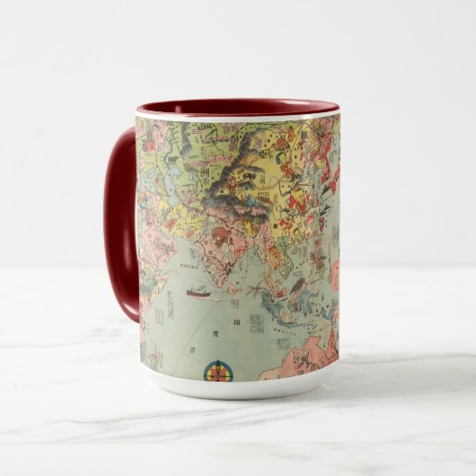 Die Weltkarte auf einen Blick - Weltluftwege Tasse (Vorderseite Links)