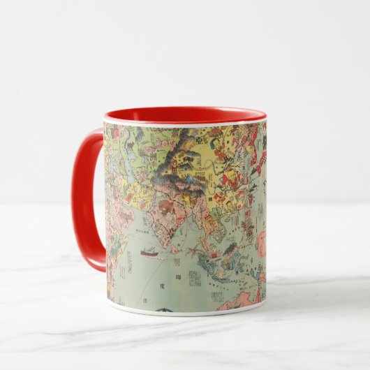 Die Weltkarte auf einen Blick - Weltluftwege Tasse (Vorderseite Links)