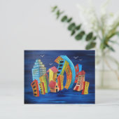 Die Weltkarte der Stadt Postkarte (Stehend Vorderseite)