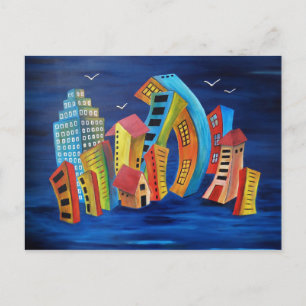 Die Weltkarte der Stadt Postkarte