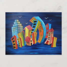 Die Weltkarte der Stadt Postkarte