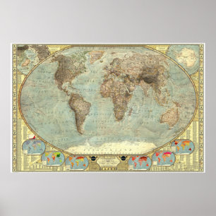 Die Weltkarte der Stereotypen Poster