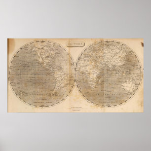 Die Weltkarte durch Arrowsmith Poster