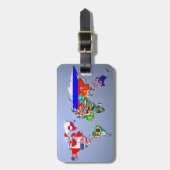 Die Weltkarte mit ihren Flaggen Gepäckanhänger (Vorderseite vertikal)