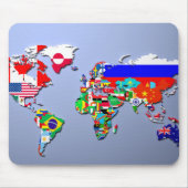 Die Weltkarte mit ihren Flaggen Mousepad (Vorne)