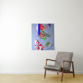 Die Weltkarte mit ihren Flaggen Wandteppich (Beispiel)