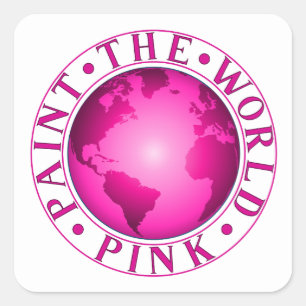 DIE WELTPINK-Diversity-Feier Quadratischer Aufkleber