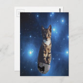 Die Weltraumkatze klatschen Postkarte (Vorne/Hinten)