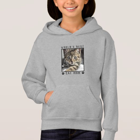 Die weltweit beste Cat Mama Paw Prints Cat Foto Fr Hoodie (Vorderseite)