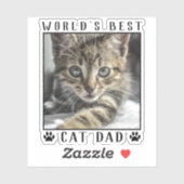 Die weltweit besten Cat Vater Paw Prints Pet Foto  Aufkleber (Blatt)