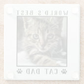 Die weltweit besten Cat Vater Paw Prints Pet Foto Glasuntersetzer (Rückseite)