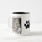 Die weltweit besten Katzenpaw-Vater drucken Name P Zweifarbige Tasse (Vorderseite Links)